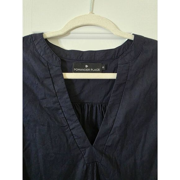 Tuckernuck Pomander Place Navy Cotton Poplin Kenzo Dress XS - Picture 7 of 9